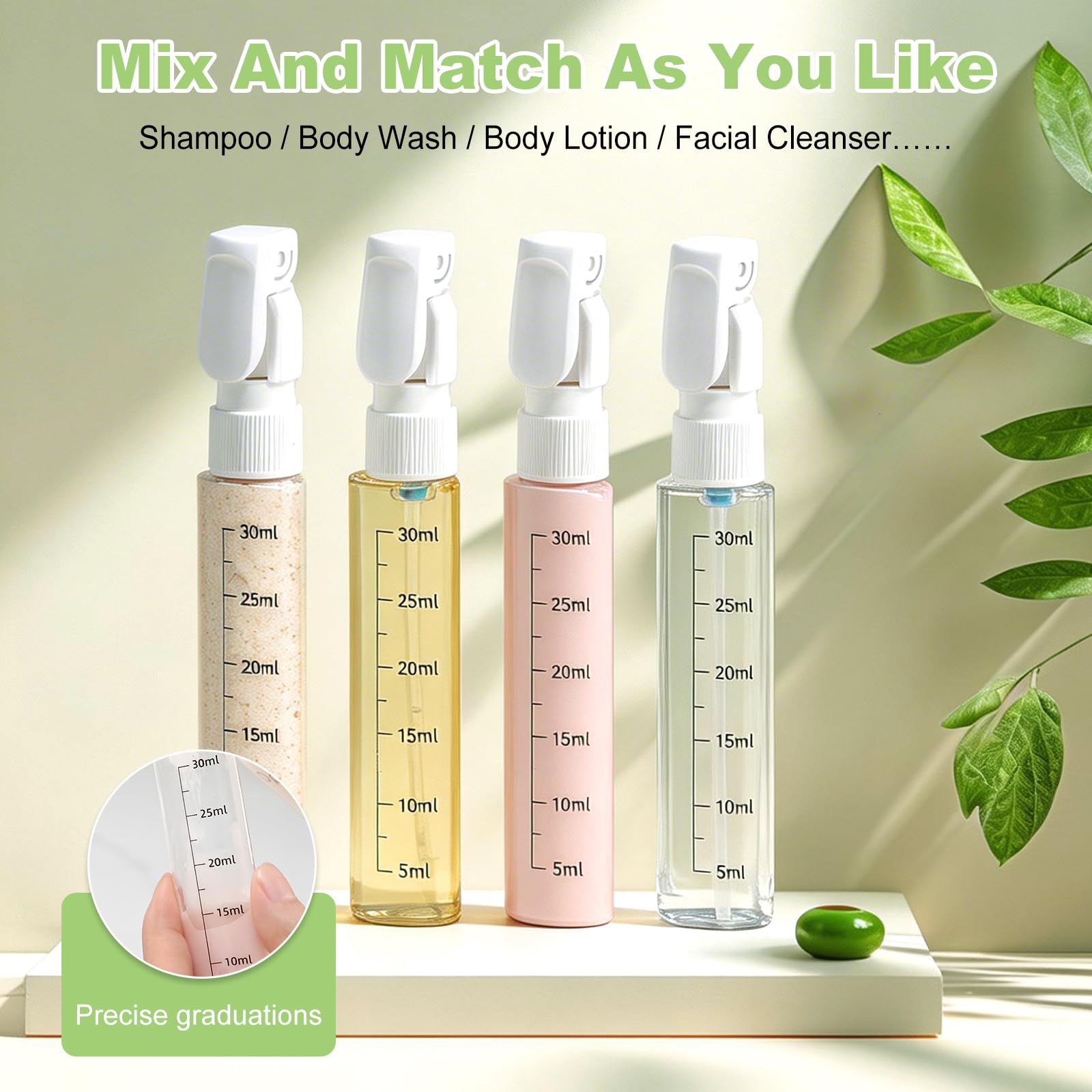 4 in 1 bottiglie da viaggio da riempire, bottiglie da viaggio ricaricabili, bottiglie di shampoo da riempire, gadget da viaggio, bottiglie da viaggio per shampoo, lozione e balsamo