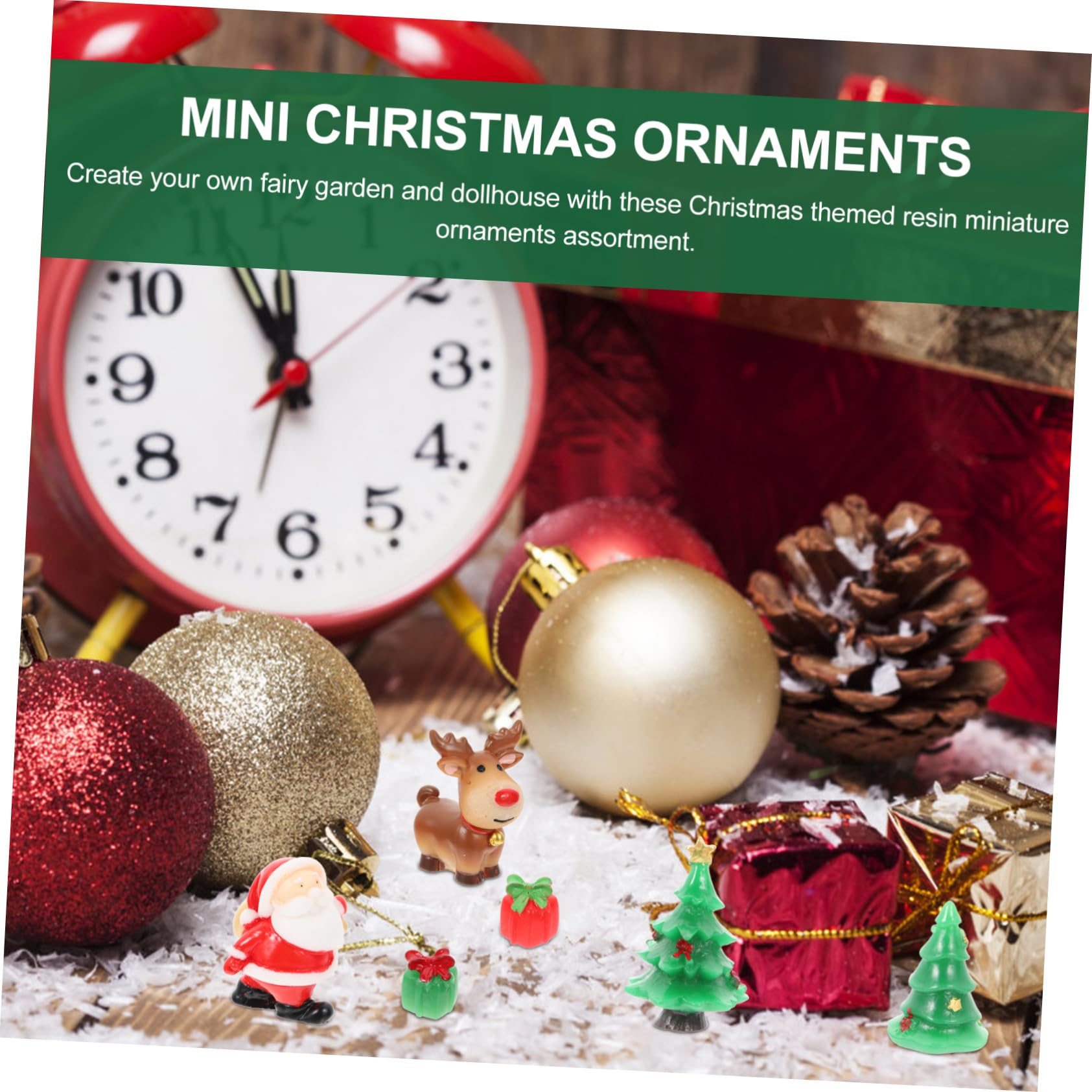Toyvian 27 Pezzi Mini Ornamenti Natalizi in Resina Cartoon Formato Decorazioni Di Paesaggio Micro Dimensioni Per Artigianato Fai Da Te Ambienti Miniatura e Case Delle Bambole Natalizie