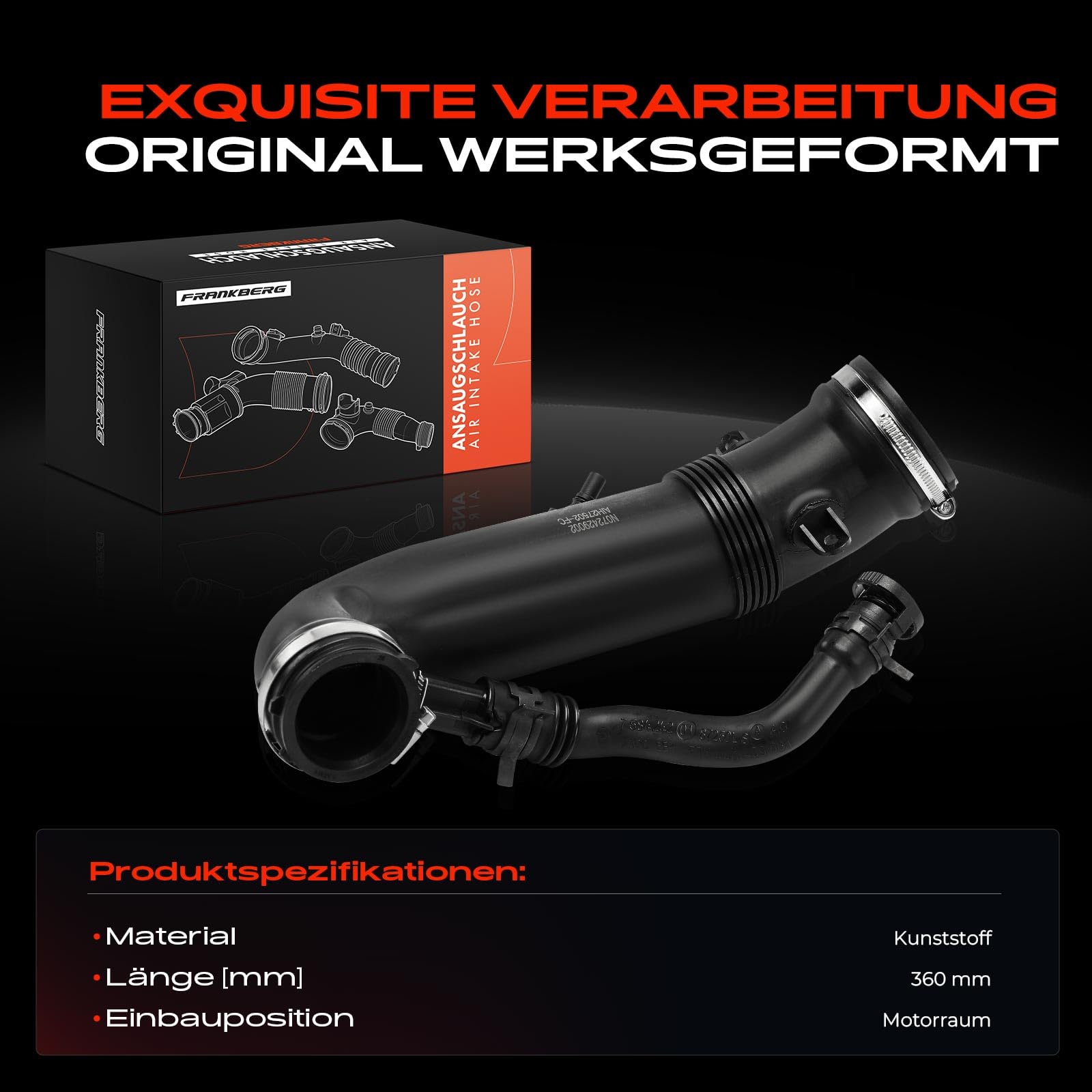 Frankberg Tubo de aspiración de aire para automóviles Compatible con M.i.n.i cabrio R57 C.o.o.p.e.r S M.i.n.i Clubman R55 C.o.o.p.e.r S M.i.n.i Countryman R60 C.o.o.p.e.r S ALL4 Replace# 13717627502