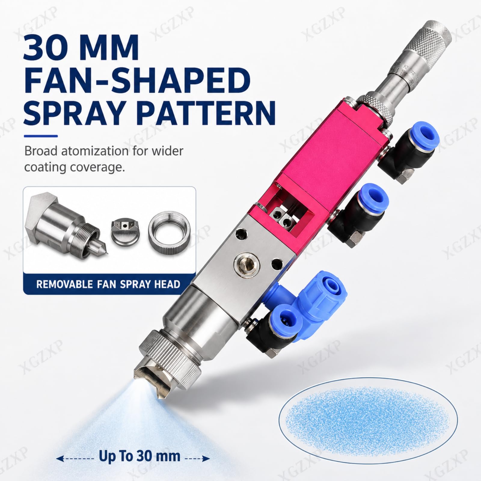 Válvula Dispensadora Neumática De Precisión Con Dedal, Dispensador Neumático De Pegamento Con Ventilador, Ancho De Pulverización De 30 Mm, Para Pegamento Blanco, Lubricante, Grasa Y Tinta