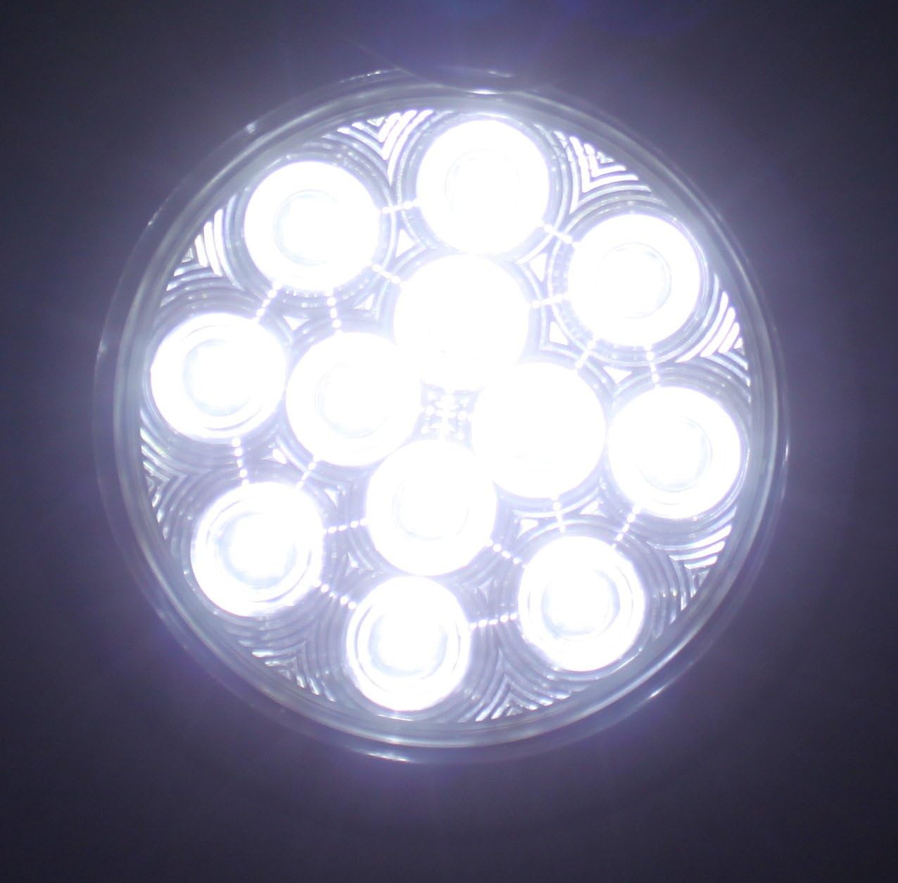 Blingbling NEW Sparkling 2 White 2 Red 2 Amber Round 4" LED Lights Back-up Reverse Stop Brake Turn Tail Signal for Truck Trailer RV