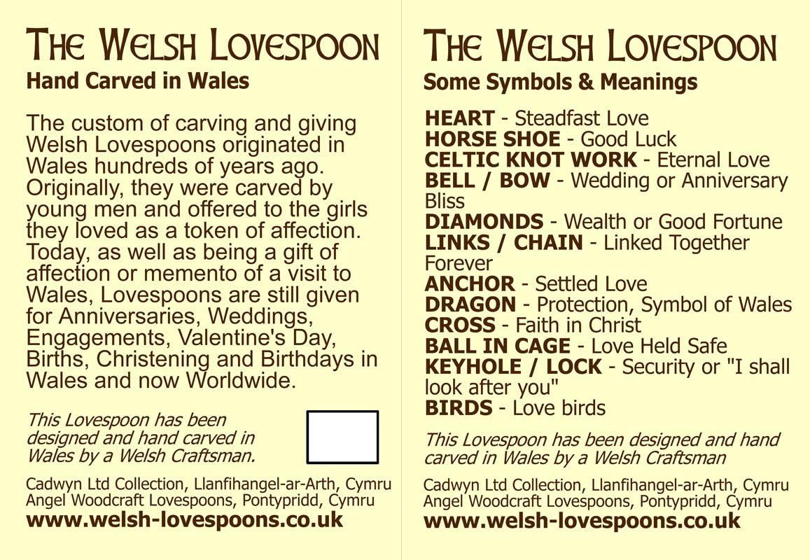 Large Welsh Dragon Love Spoon - Free Engraving of Names