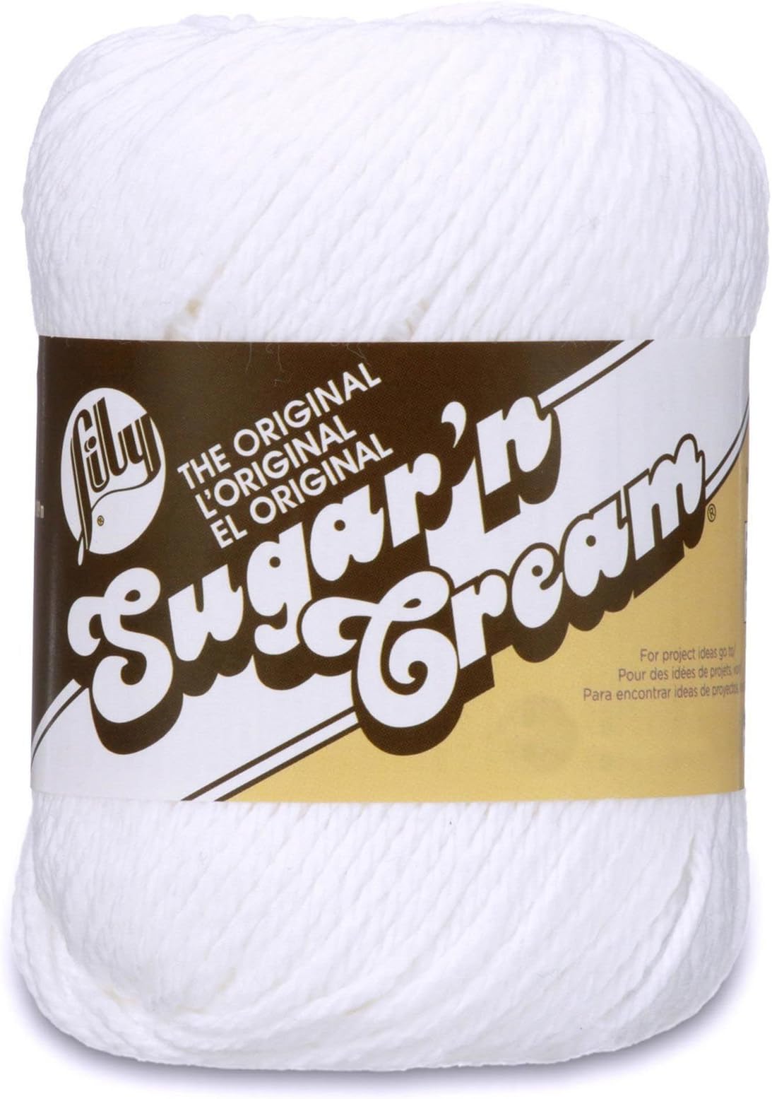 Lily Sugar 'N Cream The Original Solid Yarn, 2.5oz, Medium 4 Gauge, 100% Cotton - White - Machine Wash & Dry