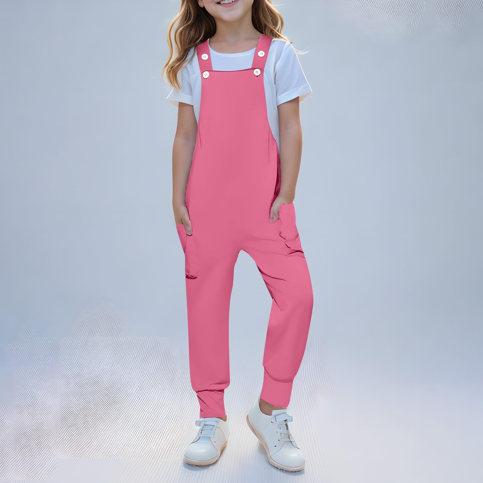 Combinaisons pour enfants de 5 à 13 ans - Sans manches - Jambes larges avec poche - Salopette d'été pour tout-petits - Salopette ample pour enfants - Salopette décontractée pour enfant