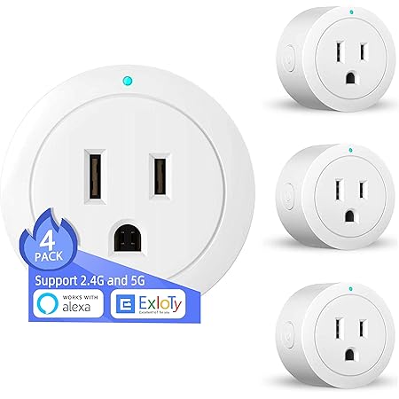 Smart Plug 2 Pack Wi-Fi Enabled Mini Smart Socket Compatible with ...
