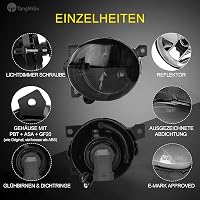 TangMiGe Füstös Fekete Ködlámpa Szett Volkswagen Golf V, Jetta III, Scirocco, SEAT Mii, Skoda Citigo Modellekhez - E-MARK Tanúsított, 51W 4