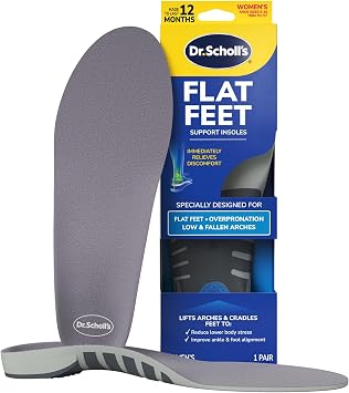 Dr. Scholls Flat Feet Support Insoles for Women,Size 6-10 Immediately Relieve Discomfort, Cradle Feet & Improve Ankle Alignment, Due to Overpronation, Low & Fallen Arches, Reduces Lower Body Stress