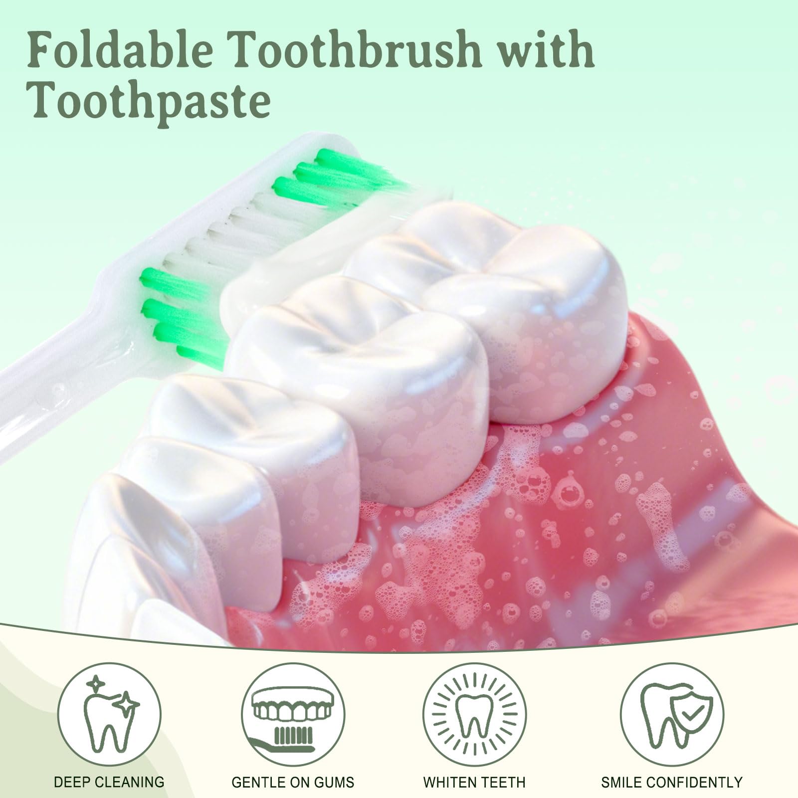 Cepillo de dientes de viaje, empaquetado individualmente, 5 colores, almacenamiento plegable, kit de cepillo de dientes de viaje adecuado para camping, hoteles (paquete de 100)