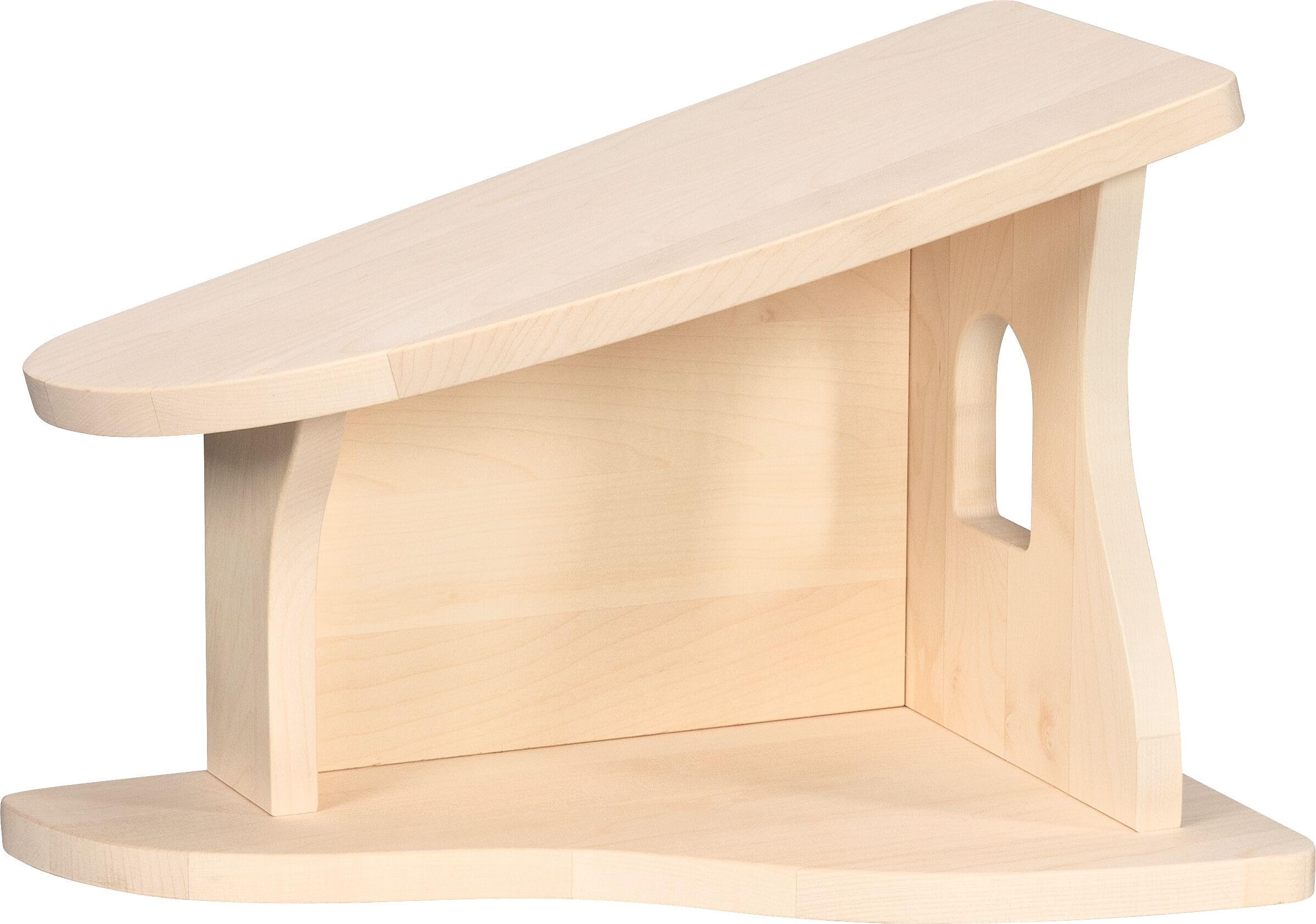 HOLZTIGER 80617 - Stall/Krippe, handgearbeit aus Ahornholz, inkl. Weihnachtsstern, wasserbasierte Farbe, fördert Fantasie & Kreativität, Made IN Europe, 40x25x29cm, OHNE Figuren
