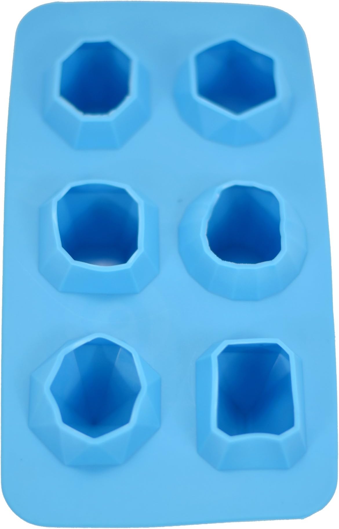 Fairly Odd Novelties Jewels Diamond Gem Flexible Shape 6 Ice Cube Tray Mold Blue Rubber Novelty Gag Gift, One Size