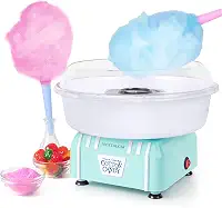 Nostalgia Máquina de doces de algodão retrô para bancada, máquina de doces vintage para doces duros e açúcar de fio dental, azul-piscina