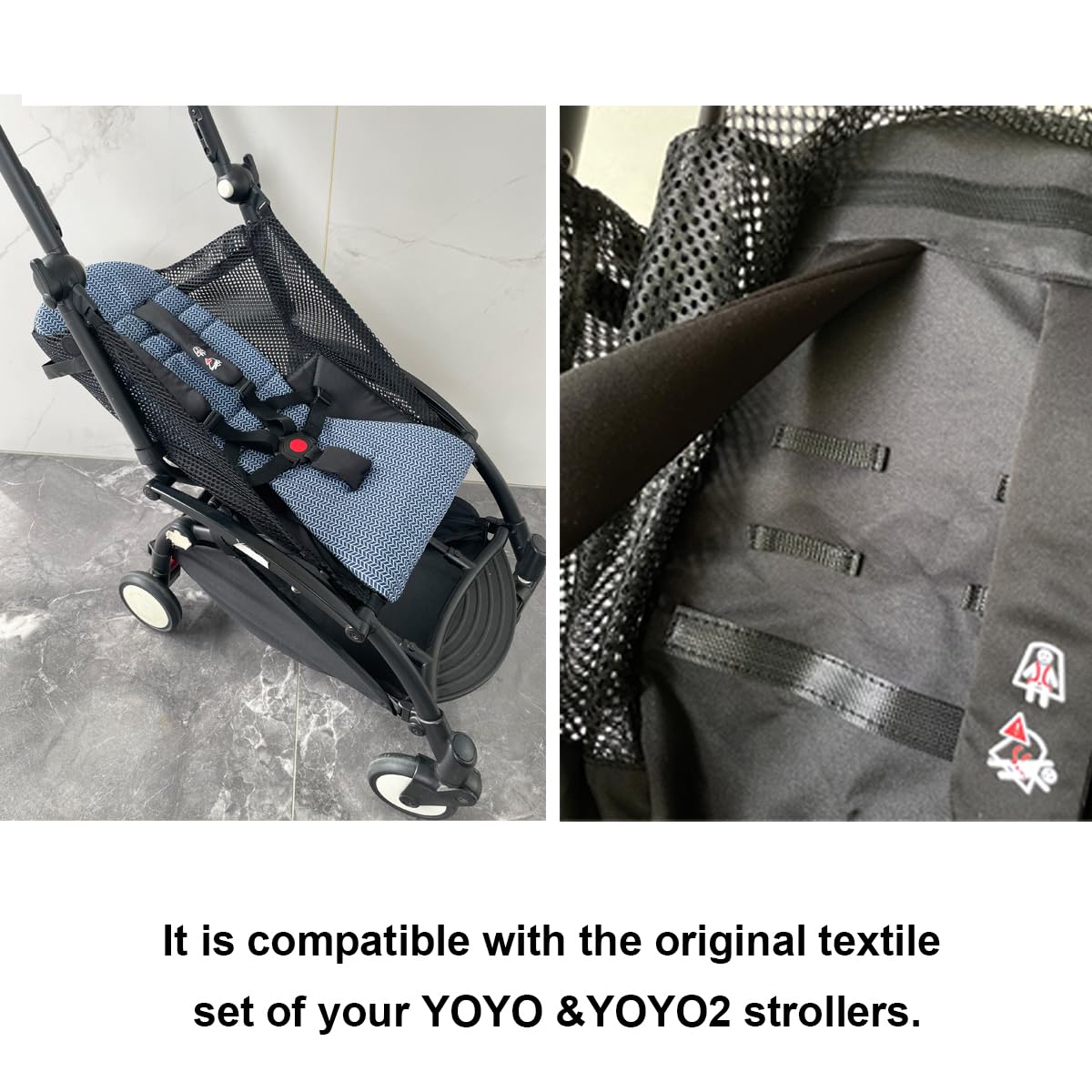 Baby Stroller Accessories Seat Cushion Compatible with Babyzen YOYO and YOYO2, Stroller Summer Replacement Seat Base, Durable Breatable Mesh Fabric