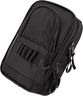 Golf Ball Bag Valuables Pouch,Golf Tee Bag Pouch Accessories with Detachable Carabiner Large Capacity Multiple Compartments can Store 12-15 Balls,Tees,Gloves,Mobile Phone and Keys