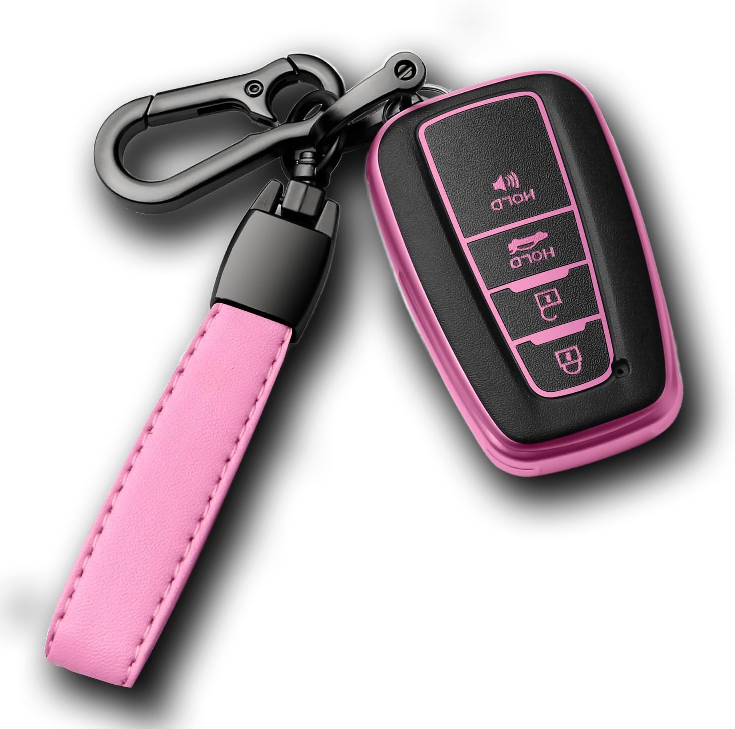 Compatible With Toyota Key Fob Cover with Keychain Soft TPU Key Shell Case,For 2019-2025 Rav4 2019-2024 Camry 4 Runner 2020-2022 Highlander Corolla Prius C-HR Avalon GT86-Storm Blue