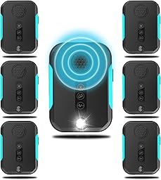 6 Pack Ultrasonic Pest Control Repeller, Mouse Repellent Indoor for Spider Bug Roach Ant Mosquito Rat Mice Insect Deterrent, Mouse Rodent Repellent Ultrasonic Plug in, 4 Mode Switching, Black