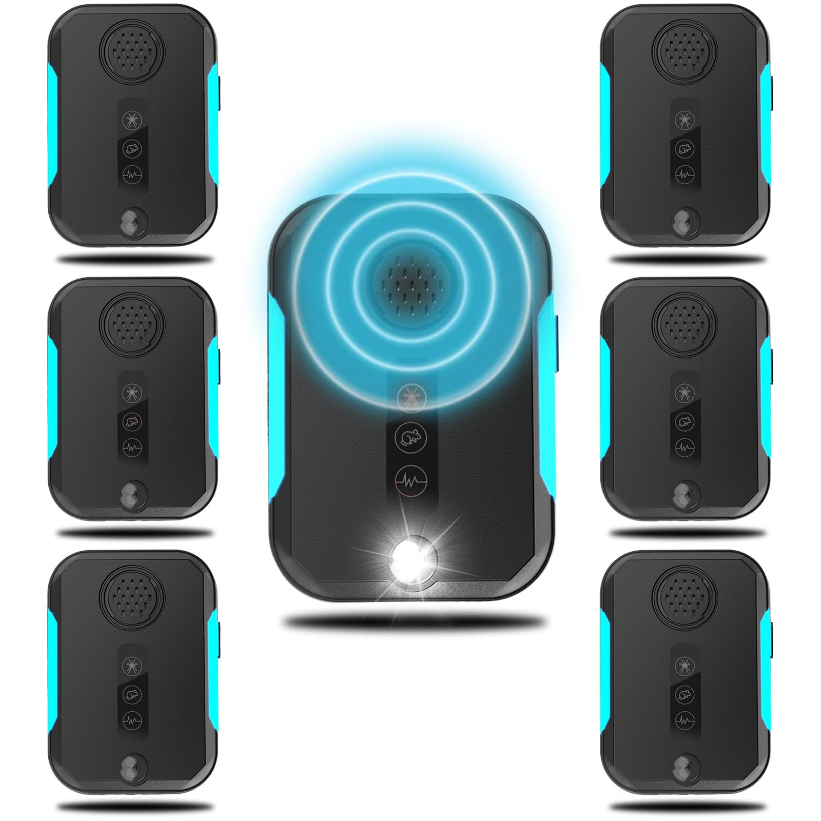 6 Pack Ultrasonic Pest Control Repeller, Mouse Repellent Indoor for Spider Bug Roach Ant Mosquito Rat Mice Insect Deterrent, Mouse Rodent Repellent Ultrasonic Plug in, 4 Mode Switching, Black - 1