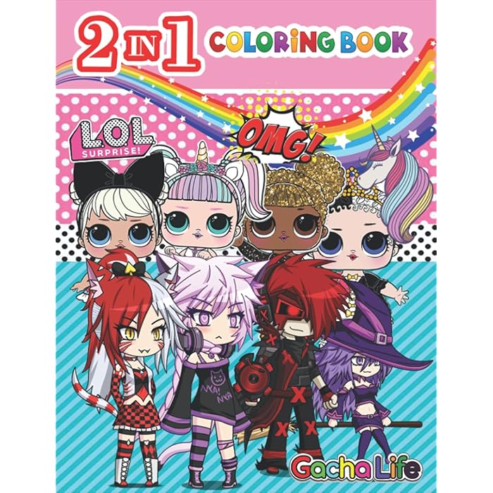 Buy 2 IN 1 Gáchá Lífe LÓL ÓMG Surpríse Coloring Book: +55 Great ...