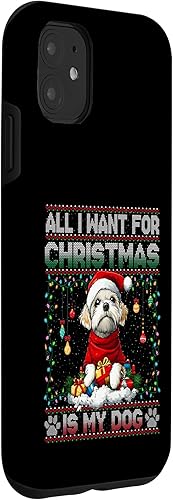 Miniatura 3 de Maltese Christmas Tree Lights Decorations Dog Lover Xmas Case for iPhone 11