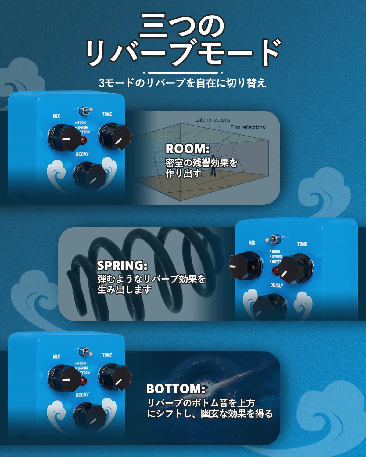 Amazon | STRICH エフェクター リバーブ PARADISE ギターエフェクター