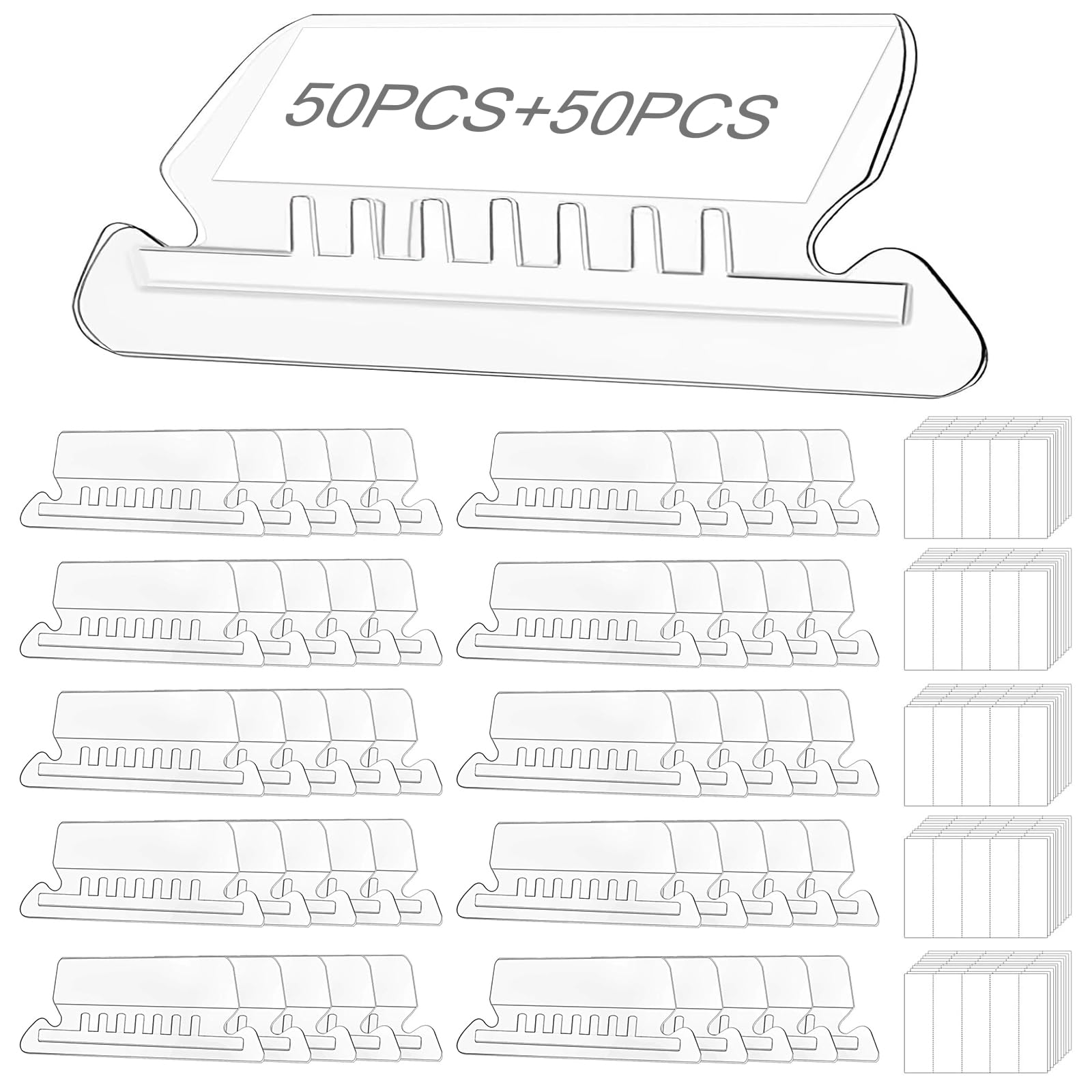 50 Pcs File Folder Tabs and 50 Pcs Inserts,Organize Your Files Efficiently with Hanging & Interior Folders - Labels for Quick Identification - Ideal