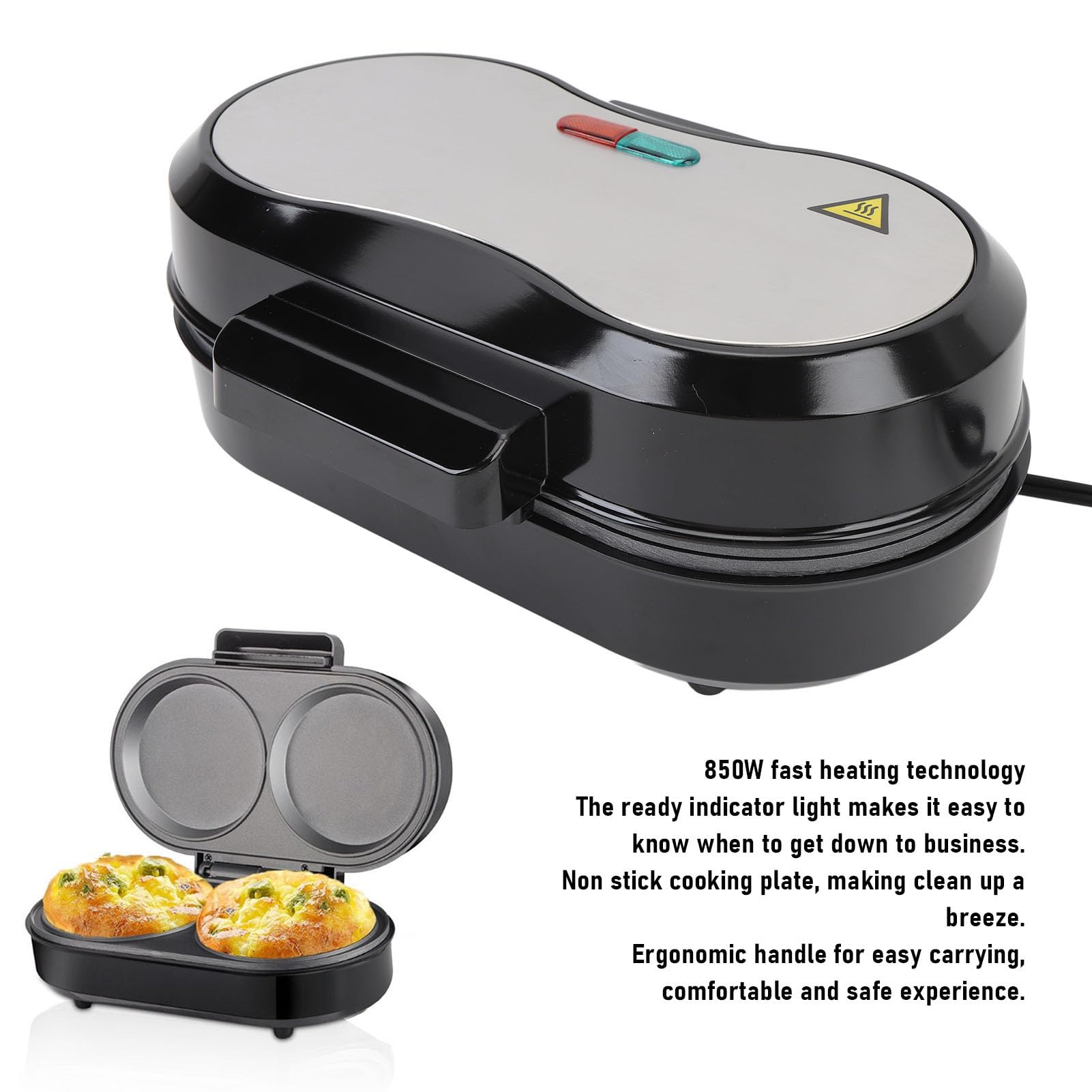 Elektrischer Pfannkuchen-Maker 850 W Doppelter Mini-Burger-Grill Omelett-Maker 220V
