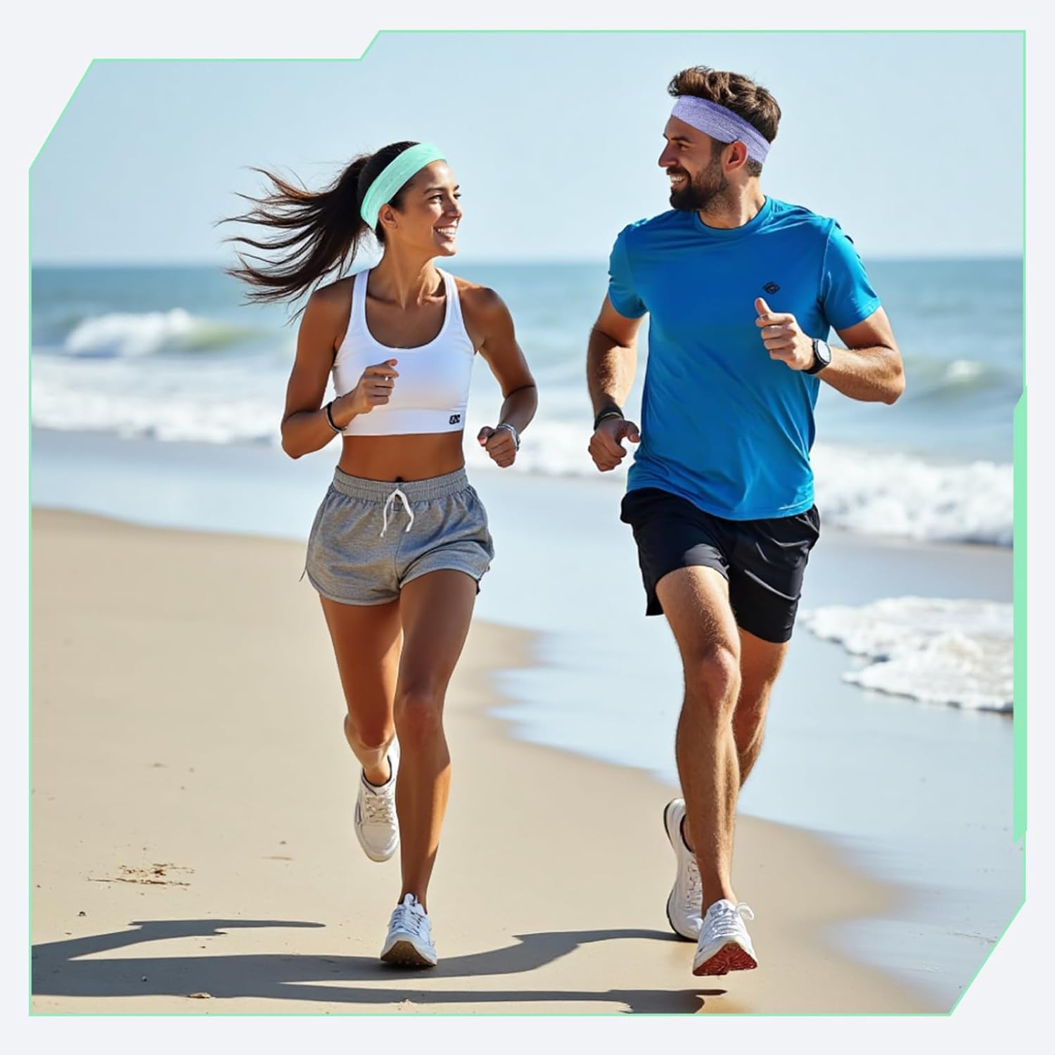 Athletic Sweat Bands Headbands for Women, Moisture Wicking Sweatbands Non-Slip Elastic Sports Hair Bands for Running, Workout, Yoga, Basketball, Tennis, Exercise - Image 6