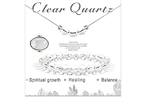 3PS Clear Quartz Healing Crystal Rings, Bracelets and Necklace Set