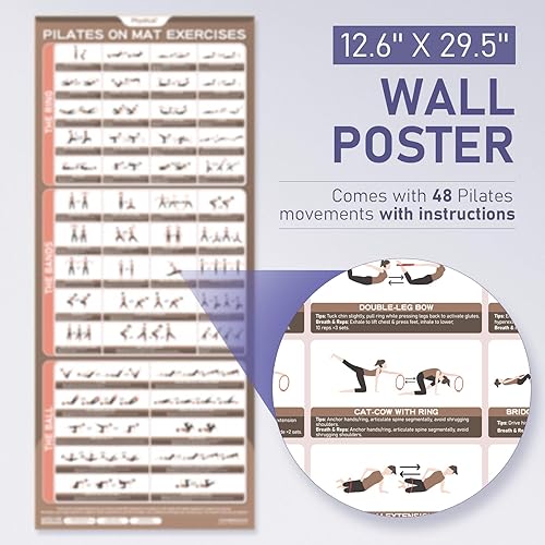 Miniatura 3 de Kit de Pilates PhysKcal, anillo de pilates de 15 pulgadas con 1 bola core, 3 bandas de resistencia y 2 bandas flexibles, kit esencial de pilates