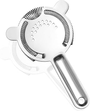 Cocktail Strainer Stainless Steel Hawthorne Strainer with Removable Spring for Bartending, Boston Shakers, and Mixing Glasses Perfect for Martinis and Cocktails Silver