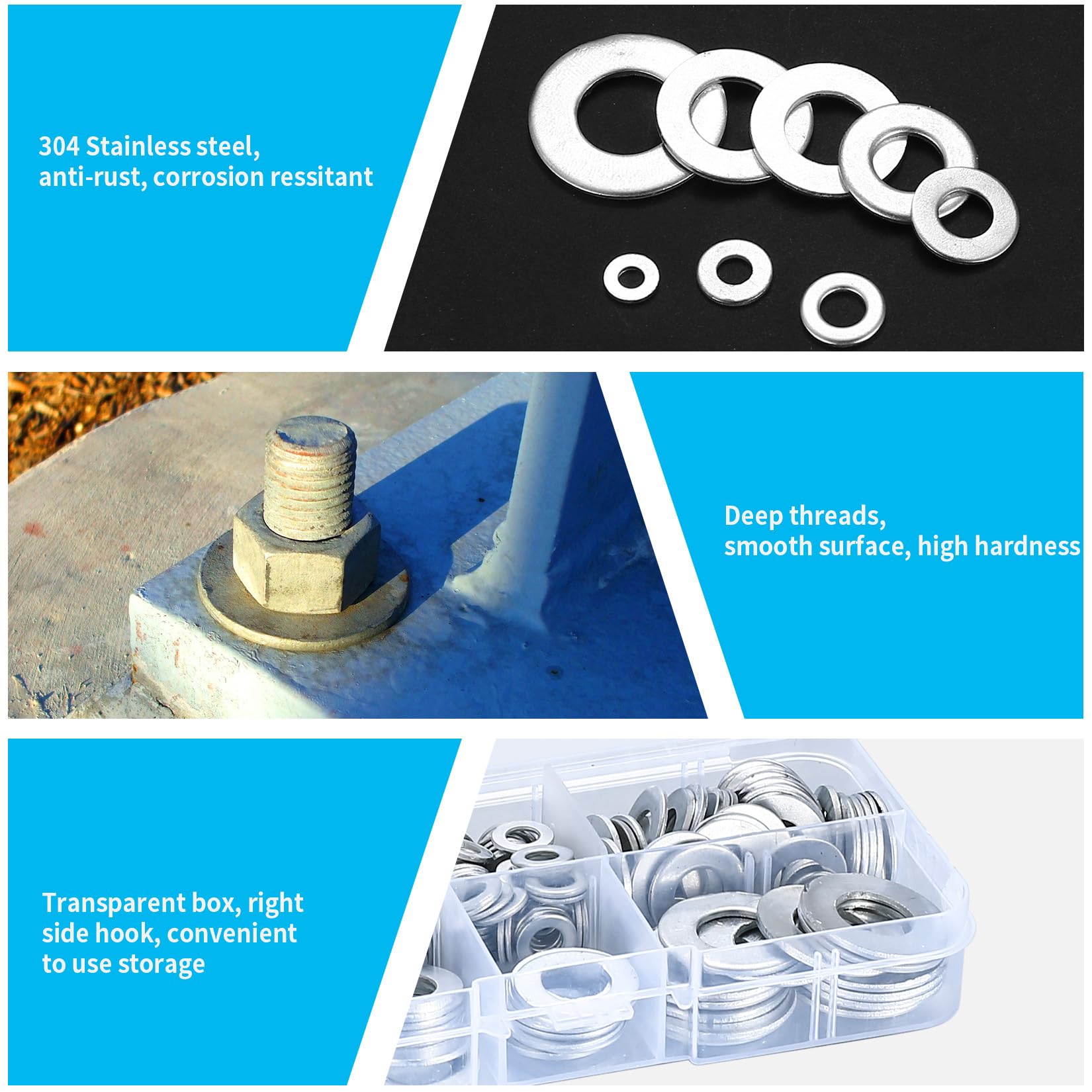 460 Rondelle Piatte In Acciaio - Assortimento M3-M12, Per Fai Da Te E Riparazioni - Foto 11