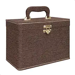 Maleta para 600 Fotos - 6 Álbuns fotográficos 10x15 JUTA MARROM Adulto Baú Box Luxo