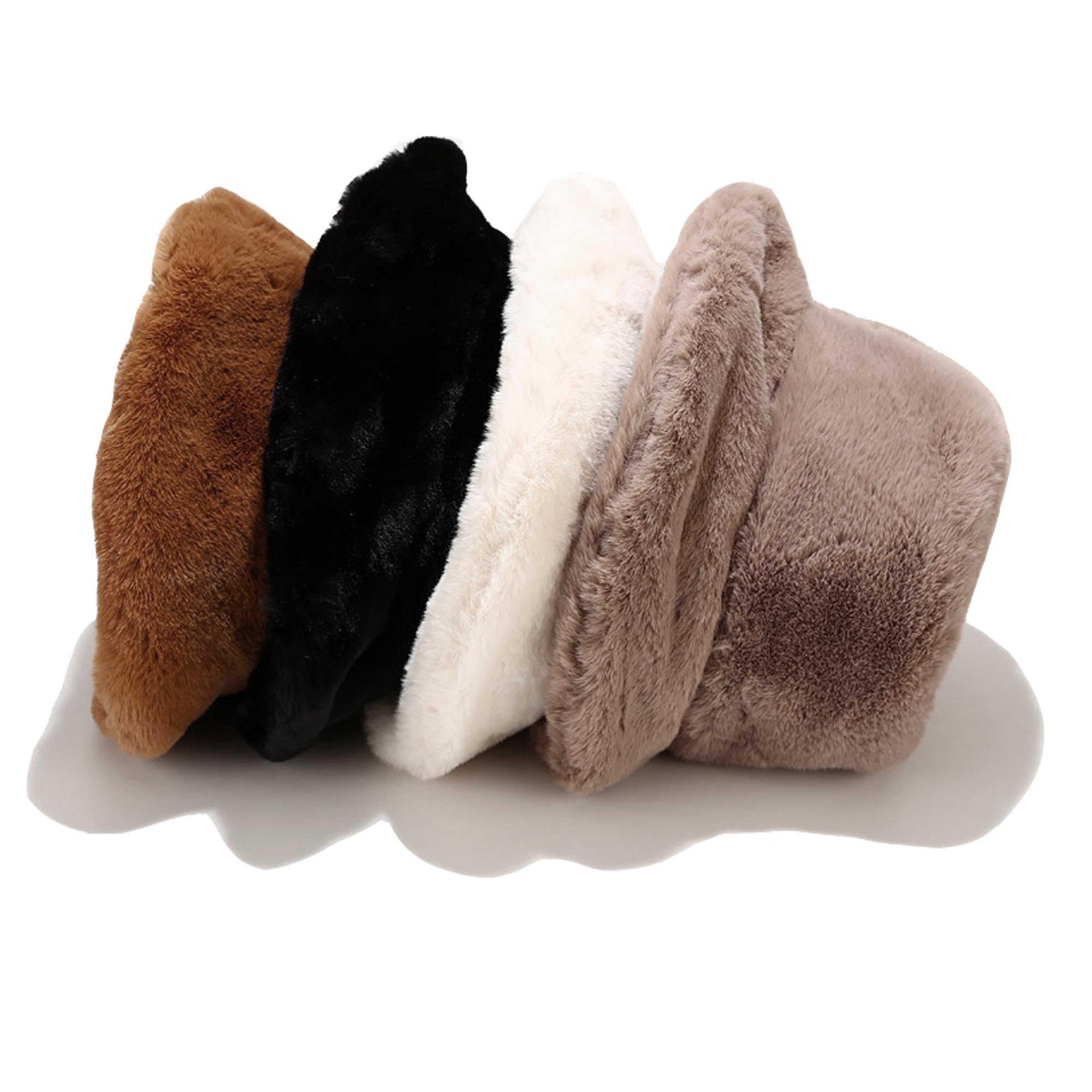 Umeepar Winter Faux Fur Fuzzy Bucket Hat Fluffy Warm Hat for Women Men