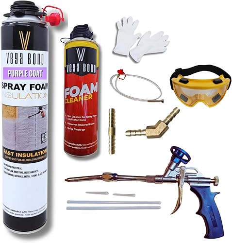 Miniatura 8 de Vega Bond Purplecoat - Espuma de aislamiento de celda cerrada de un solo componente premium, autoexpandible, 29 onzas, aerosol acústico, cobertura