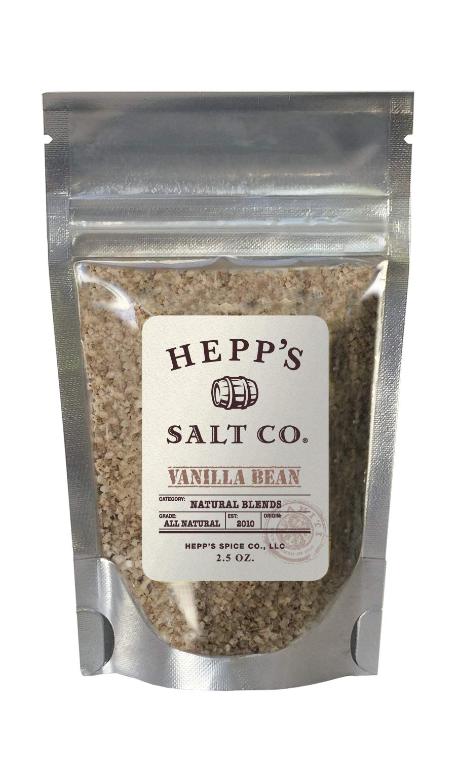 Hepp's Salt Co., Vanilla Bean Sea Salt 2.5 oz. Pouch