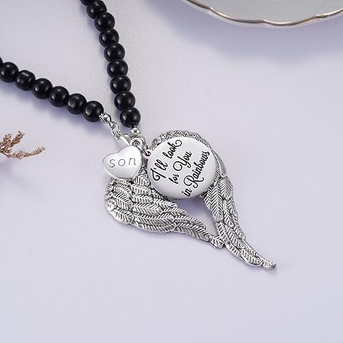 Miniatura 7 de Abalorio conmemorativo para automóvil, regalo de condolencia, recuerdo de hijo, espejo retrovisor, accesorios para colgar, ángel de la guarda,