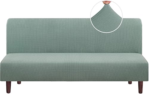 Vista 129 de PrinceDeco Funda elástica para futón sin brazos, funda para futón tamaño matrimonial/queen, funda para sofá futón, funda protectora de muebles