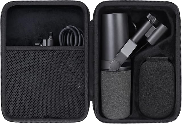 Aenllosi Hard Carrying Case for Shure Microphone SM7B/MV7/MV7X,Only Case (Black)