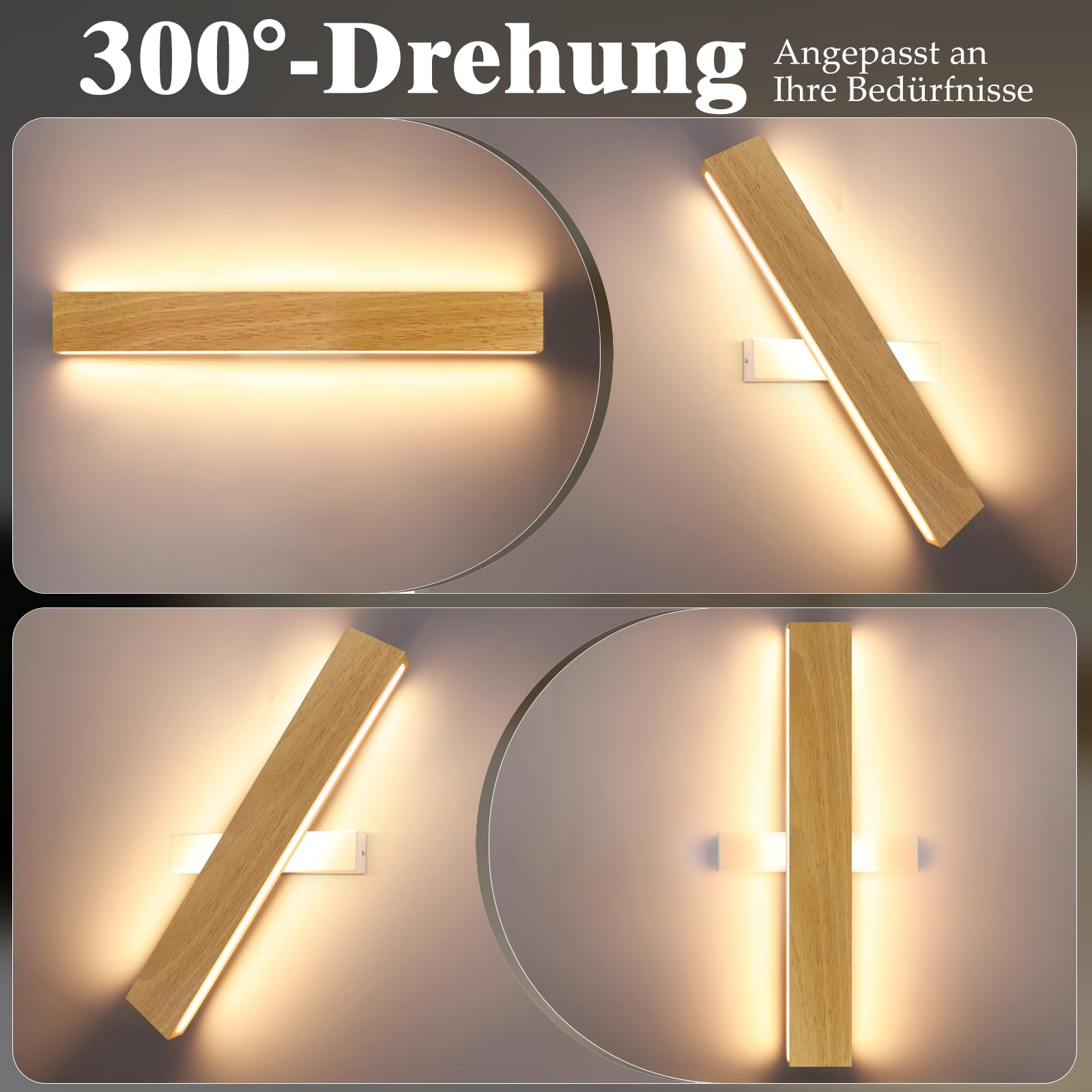 Moderne Wandlamp Zwart en Hout met Richtbare Spot, Geschikt voor de Hal