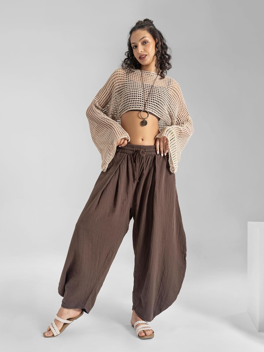 The Veshti Company Women's Bangkok Barrel Harem Pants | Cotton Boho Joggers - Yoga, Dance, Travel & Lounge - Image 3