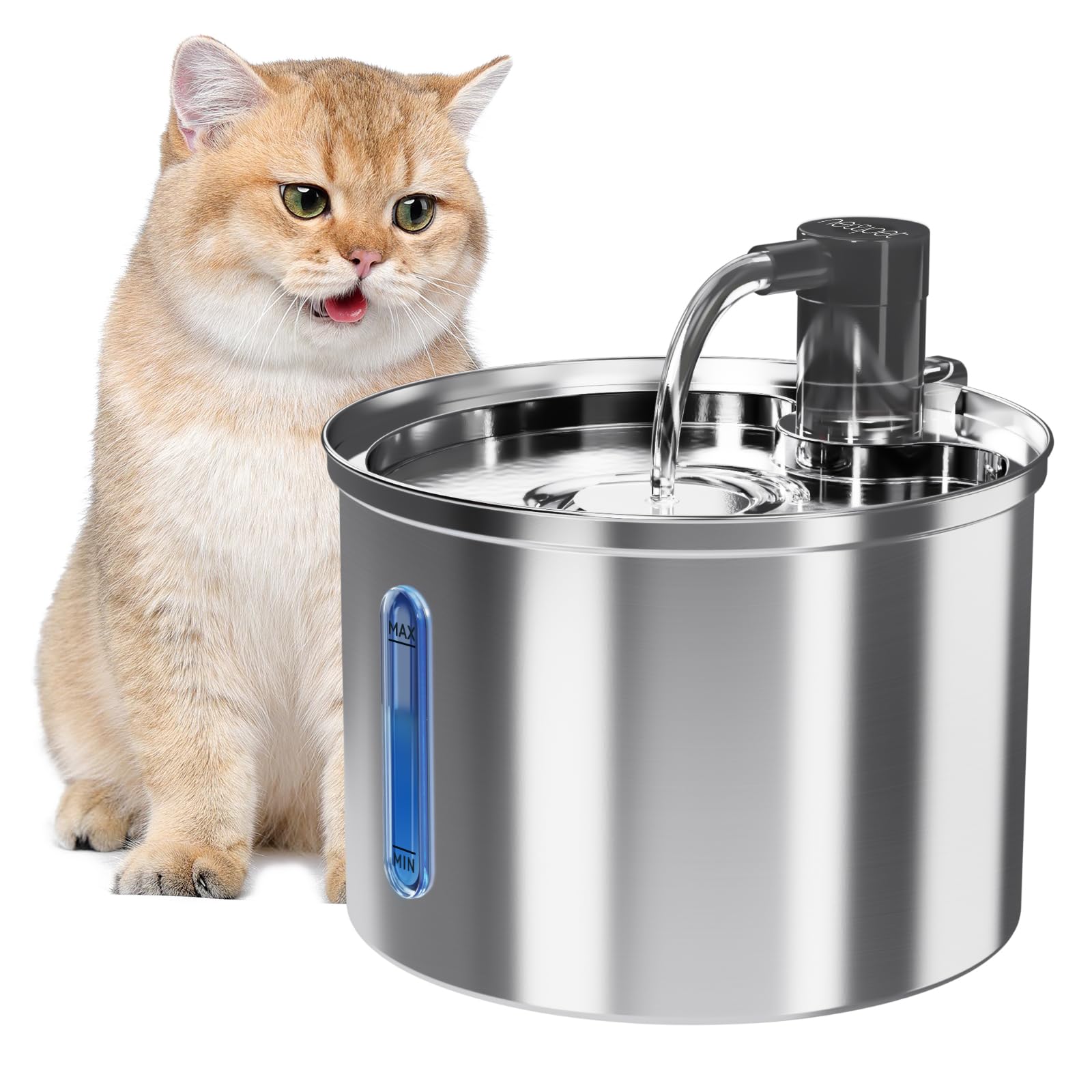 Bebedouro para Gatos, 3L Fonte de Agua pra Gato aço inoxidável 304 Bebedouro para Cäes