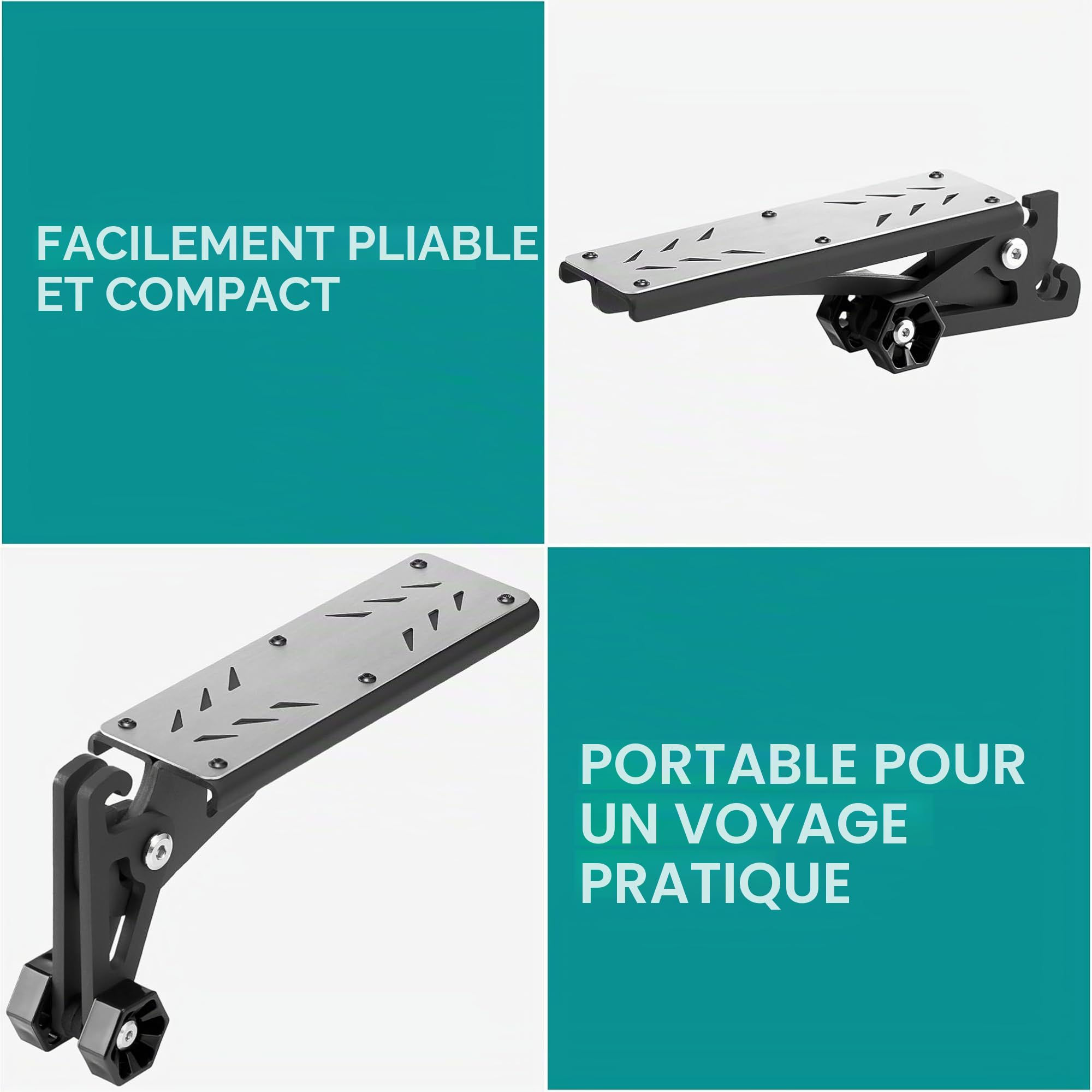 Navaris Marche Pied Porte Voiture - Marchepied Universel 22 x 15,24 x 6cm Coffre de Toit Porte Velo attelage Porte Ski Barre de Toit - Camping Car Van