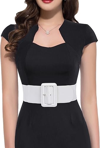 Miniatura 6 de Hanna Nikole Cinturón elástico vintage con hebilla ancha para mujer, tallas S-XXXXL