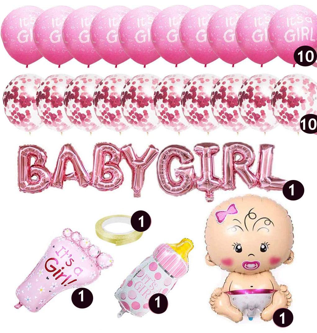 Kit Festa Baby Shower Decorazioni Baby Shower Femmina - Palloncini Rosa, Striscioni E Fascia Mummy To Be Per Festa Benvenuto Bimba Decorazioni Gender Reveal Party