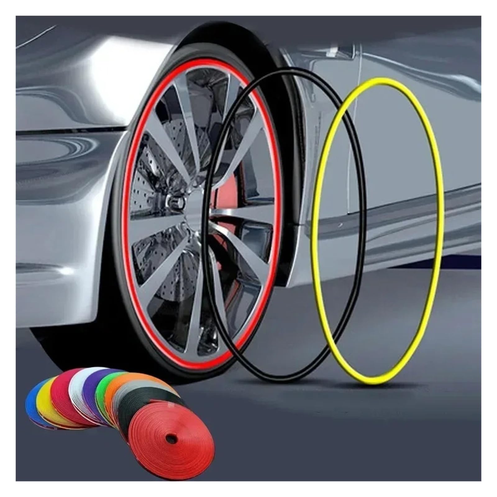 4/8M Car Rim Protector Strip Wheel for Edge Guard Matte Bright Decor(4m-Black)