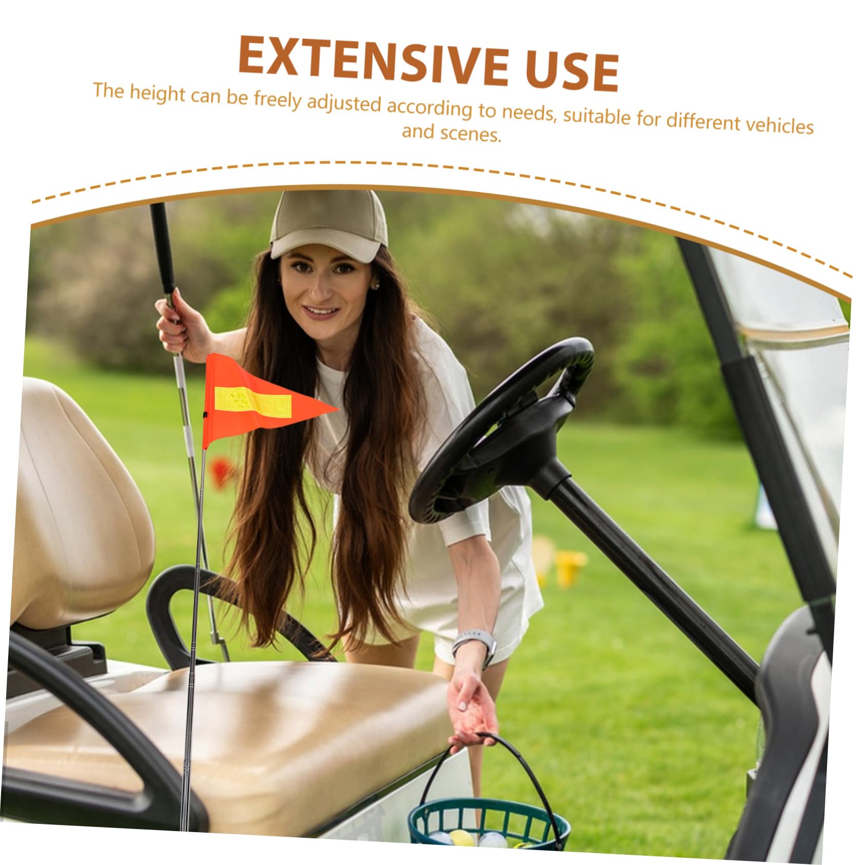 iplusmile 5piezas Bandera De Seguridad Reflectante Telescópica Para Carritos De Golf y Sillas De Ruedas Aumenta Visibilidad y Protección Movilidad