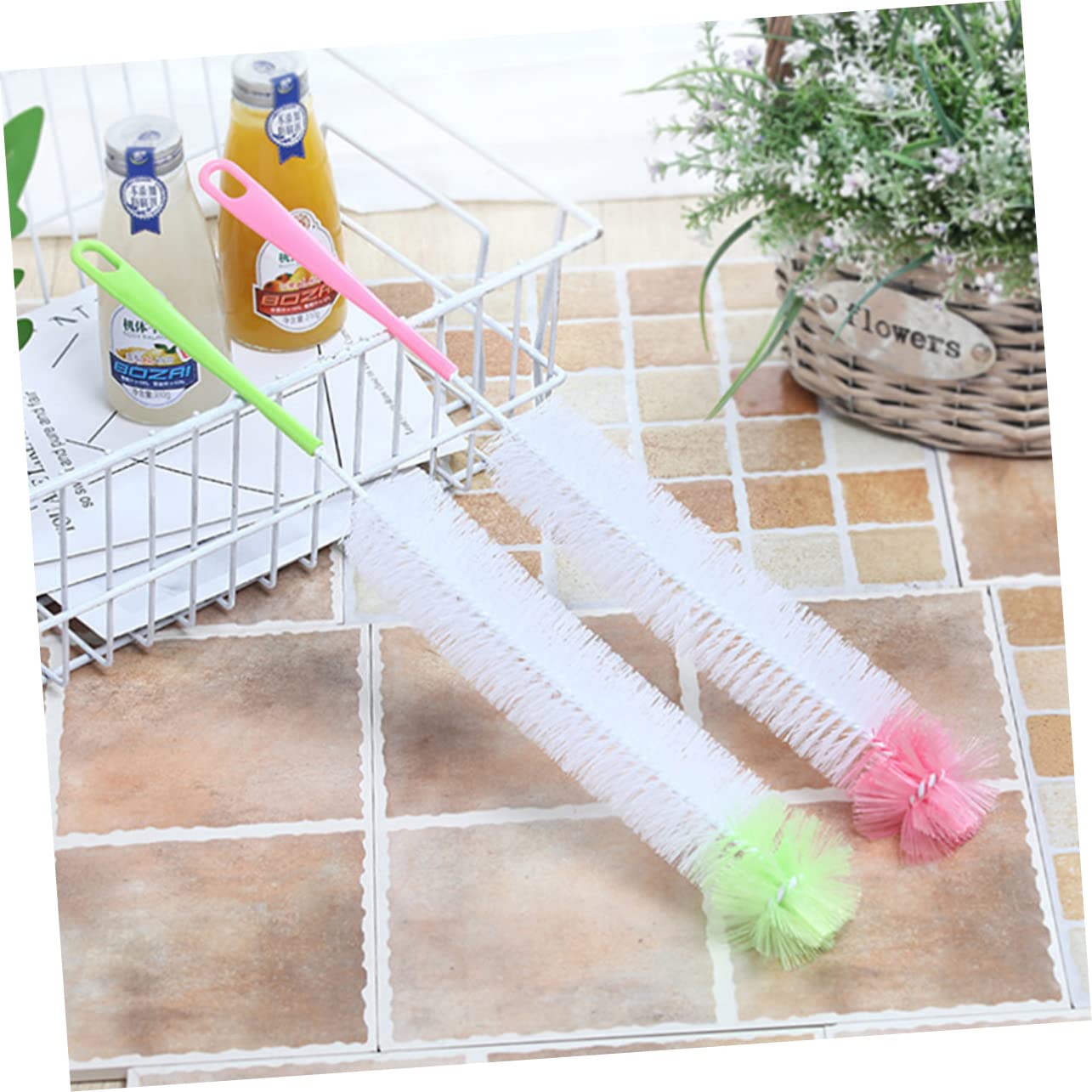 Healeved 2sets Bottle Cleaning Brush Water Bottle Cleaner Bottle Cleaner Brush Travel Bottle Brush Straw Cleaner Bottle Brush for Water Bottles Hot Water Bottle Sponge Bottle Brush 3pcs*2