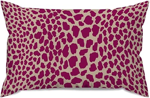 Vista 542 de ArogGeld Chinoiserie - Funda de cojín con estampado de leopardo y guepardo fucsia, con manchas de animales de vaca, color rosa oscuro, decoración