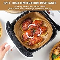 Vista 2 de SUREHOME Forros desechables para freidora de aire, forro de papel desechable para freidora de aire, 100 forros para freidora de aire, papel