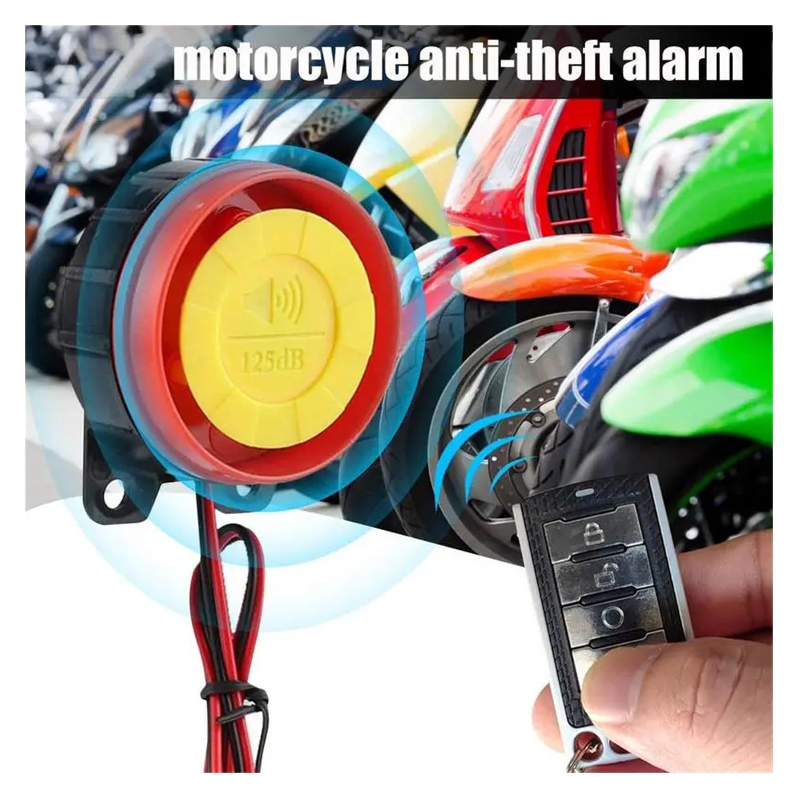Sistema De Alarma For Motocicleta, Cerraduras Antirrobo For, Bloqueo Disco Rueda Seguridad, Impermeable con Sonido, For Bicicleta Fácil instalación y Amplia compatibilidad