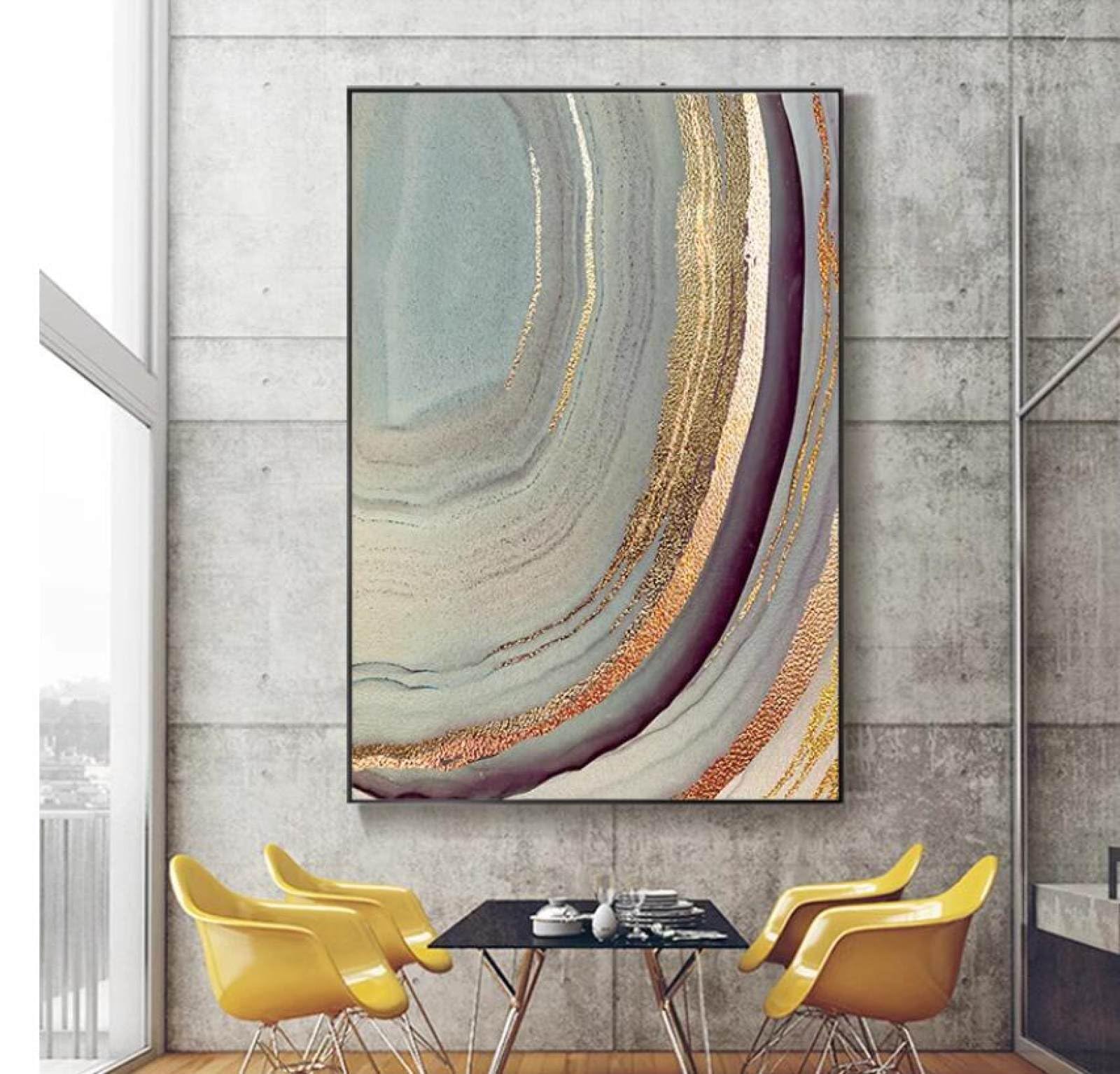 Toile faite à la main abstraite grande taille en feuille d'or pour habiller un grand mur vide
